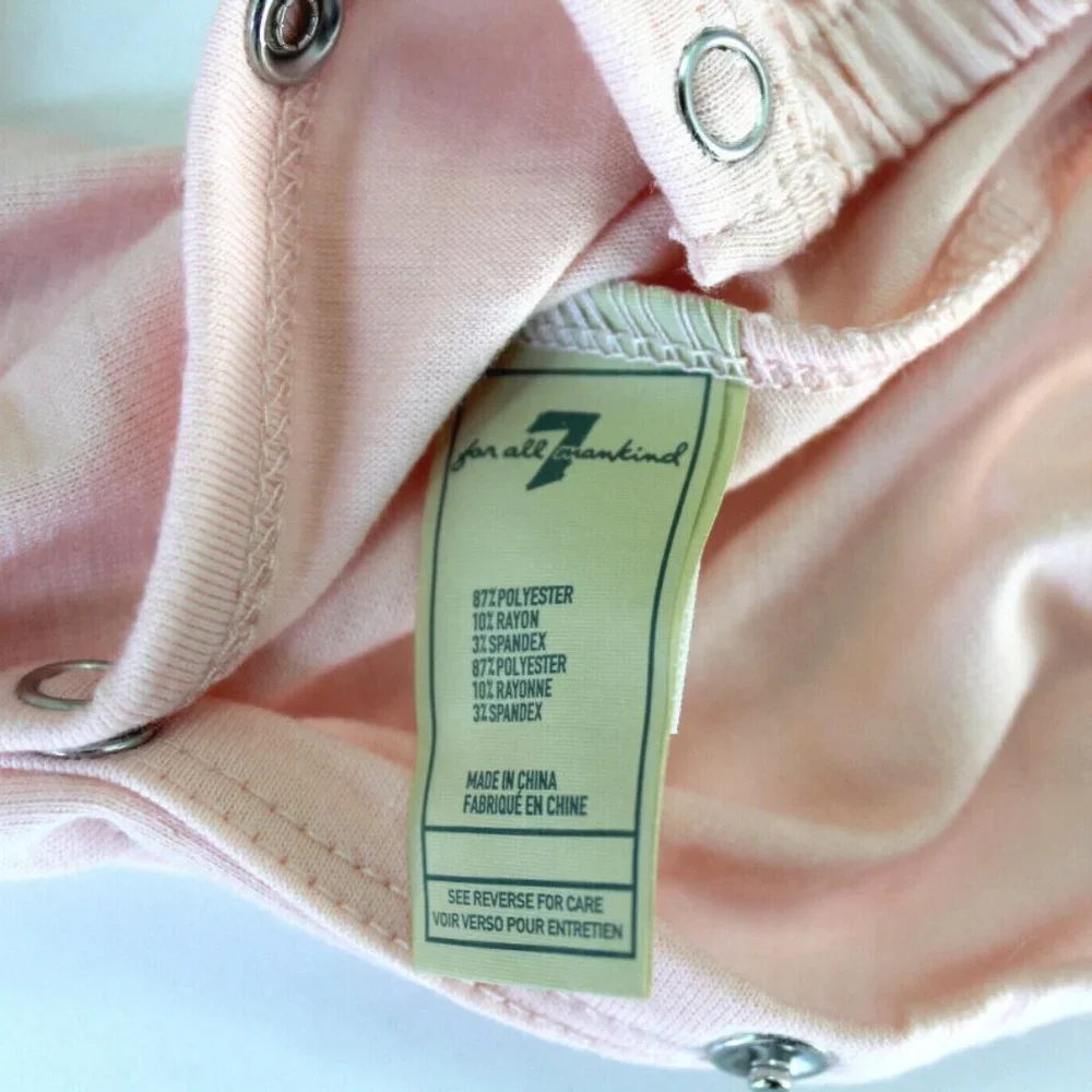 Seven 7 For All Mankind Baby Seashell Pink Overlay Bodysuit Size 6-9M